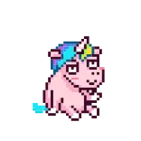 🦄 Pixel art, Kỳ lân, Dễ thương, Hoạt hình, Sticker telegram sticker