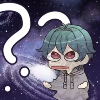 🍭 anime, question, cartoon, confused, chibi, character whatsapp sticker