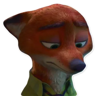😔 Nick Wilde Zootopia nick wilde, zootopia, zorro, dibujos animados, animado, disney telegram sticker