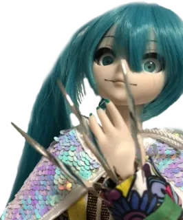 🔪 Hatsune Miku Hatsune Miku, кукла, аниме, вокалоид, персонаж telegram sticker