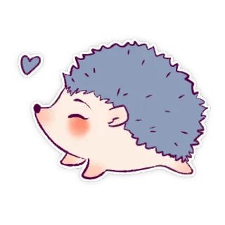 😘 ouriço, fofo, animal, desenho animado, adesivo, coração telegram sticker
