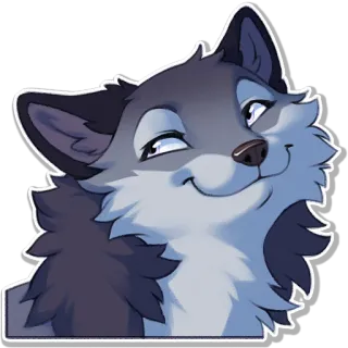 😙 หมาป่า, สัตว์, การ์ตูน, เฟอร์รี่, น่ารัก, มีความสุข telegram sticker
