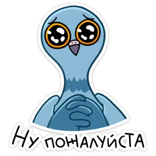 🥺 Ну пожалуйста นกพิราบ, ขอ, โปรด, น่ารัก, นก, ตา telegram sticker