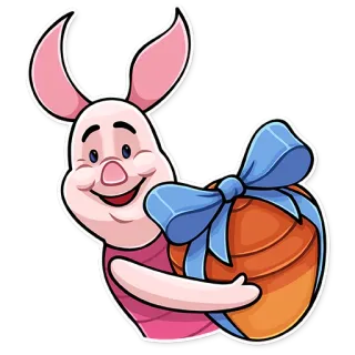 🎁 Piglet Winnie the Pooh Мультфильм, Пятачок, Винни Пух, Персонаж, Животное, Подарок telegram sticker