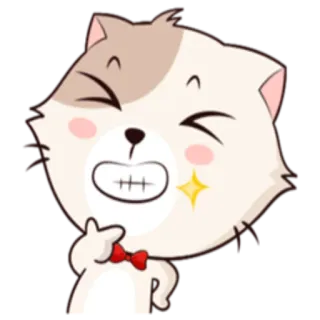 🤔 chat, mignon, dessin animé, émoticône, animal, kawaii telegram sticker