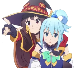 👈 Megumin Konosuba Anime, Konosuba, Megumin, Aqua, Kawaii, Mignon whatsapp sticker
