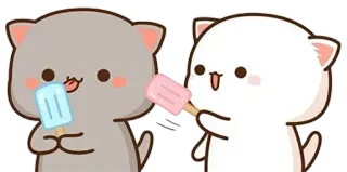 🍦 chats, glace, mignon, kawaii whatsapp sticker