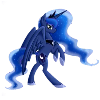 😌 Princess Luna My Little Pony princesa luna, my little pony, dibujos animados, pegaso, noche, luna, animación telegram sticker