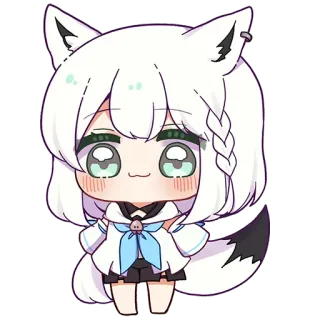 🙂 Аниме, Каваий, Чиби, Милый, Девушка-лиса, Мультфильм whatsapp sticker