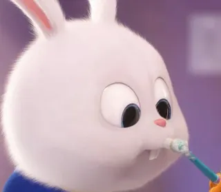 🍭 Snowball The Secret Life of Pets Hase, Kaninchen, weiß, niedlich, Cartoon, Tier, Haustier telegram sticker