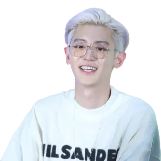 😁 JIL SANDER mode, cheveux blancs, homme, lunettes, célébrité, JIL SANDER, vêtements telegram sticker