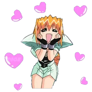 😍 Anime, Trái tim, Cô gái, Dễ thương, Hạnh phúc telegram sticker