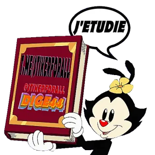 📘 Dot Warner Animaniacs J'ETUDIE Dibujos animados, Animaniacs, Dot Warner, Libro, Estudiando, Francés telegram sticker