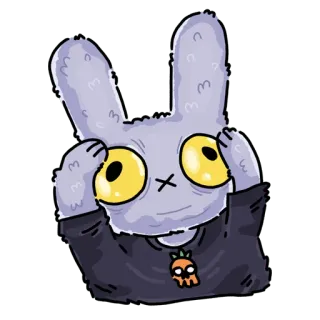 🙄 rabbit, bunny, cartoon, character, sticker, anthropomorphic telegram sticker