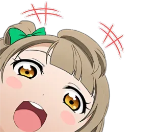 😃 애니메이션, 소녀, 느낌표, 귀여운 telegram sticker
