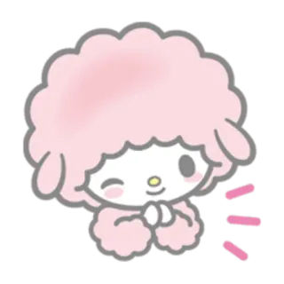 😌 милый, мультфильм, кавай, розовый, овца whatsapp sticker