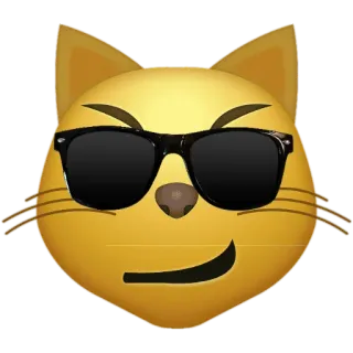 😼 고양이, 이모티콘, 멋진, 선글라스,  smug whatsapp sticker