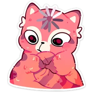 🤔 cat, animal, sticker, cute, cartoon, red panda, loading telegram sticker