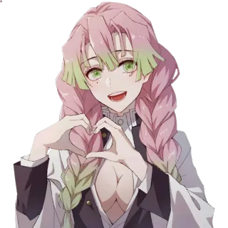 👾 Mitsuri Kanroji Demon Slayer Anime, Mangá, Demon Slayer, Mitsuri Kanroji, Hashira do Amor telegram sticker