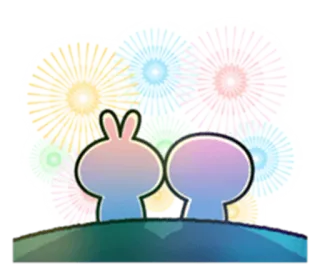 🎊 Мультфильм, Иллюстрация, Фейерверк, Животные, Милый whatsapp sticker