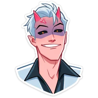 😰 demonio, diablo, dibujos animados, pegatina, cuernos, anime whatsapp sticker