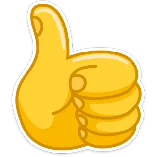 👍 Duim omhoog, Emoji, Like, Akkoord, Positief, Gebaar telegram sticker