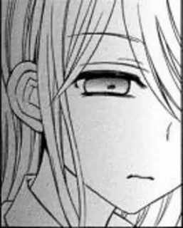 😒 Anime, Manga, Mädchen, Gesicht, Schwarzweiß telegram sticker
