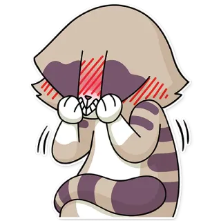 🙈 chat, animal, mignon, autocollant, dessin animé, rougir, timide telegram sticker