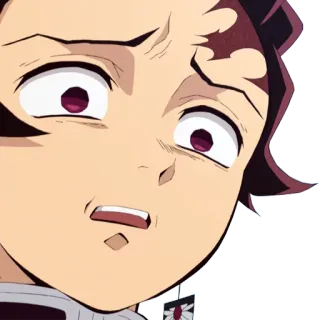 😑 Tanjiro Kamado Demon Slayer tanjiro, anime, demon slayer, mangá, reação, engraçado telegram sticker