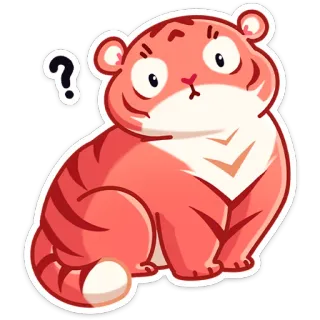 🤨 tigre, animal, interrogação, fofo, adesivo, ilustração whatsapp sticker