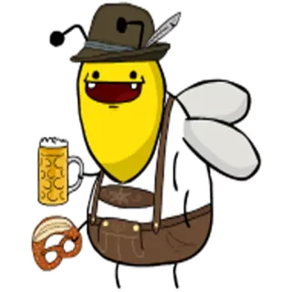 🍺 ape, birra, brezel, oktoberfest, cartoni animati, festa, party whatsapp sticker