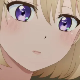 💛 Fille anime, Personnage de dessin animé, Portrait, Mignon, Yeux, Cheveux blonds telegram sticker