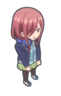 😞 Miku Nakano The Quintessential Quintuplets Anime, Manga, Lucu, Gadis, Karakter, The Quintessential Quintuplets, Miku Nakano whatsapp sticker