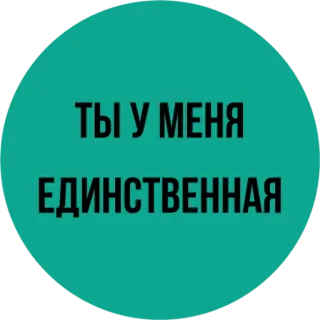 😘 ТЫ У МЕНЯ ЕДИНСТВЕННАЯ amour, romantique, relation, russe, phrase, affirmation telegram sticker