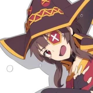 😭 Megumin Konosuba Anime, Chica, Llorando, Triste, Megumin, Konosuba, Dibujo animado telegram sticker
