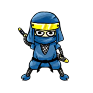 ⚔ Ninja, Dessin animé, Arme, Guerrier, Katana, Combattant telegram sticker