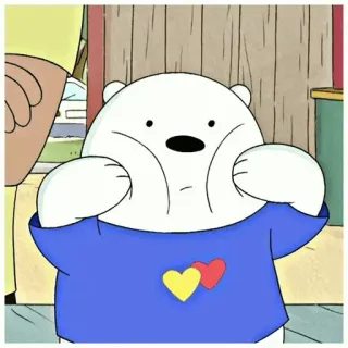🙂 Ice Bear We Bare Bears アニメ, クマ, かわいい, アイスベア, ぼくらベアベアーズ, 愛らしい telegram sticker