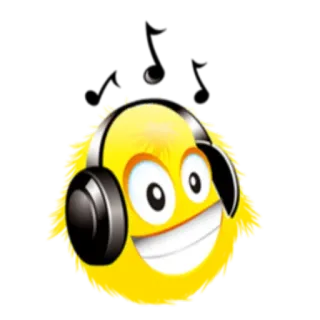 🎧 Эмодзи, Желтый, Наушники, Музыка, Смайлик whatsapp sticker