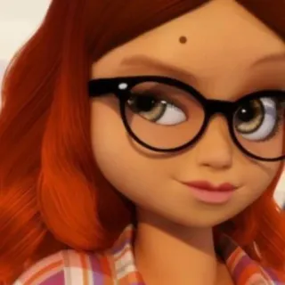 🦊 Alya Césaire Miraculous Ladybug Mädchen, Cartoon, Brille, Figur, Miraculous Ladybug telegram sticker