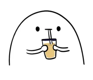 🥚 Desenho animado, Bebida, Breve, Fofo, Personagem, Feliz telegram sticker