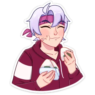 🍙 Anime, Mangá, Desenho animado, Personagem, Onigiri, Comida telegram sticker