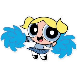 💪 Bubbles The Powerpuff Girls Cartone animato, Cheerleader, Carino, Animato, Ragazza telegram sticker