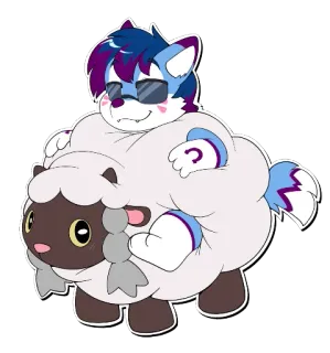 ☁️ cartoon, furry, sheep, animal, character, wolf telegram sticker