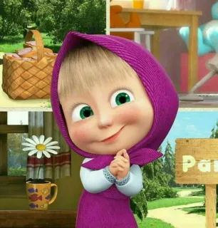 😏 Masha Masha and the Bear cartoon, meisje, kind, Masha, animatie telegram sticker