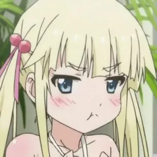 😡 Anime, Chica, Rubia, Linda, Personaje, Expresión, Manga telegram sticker