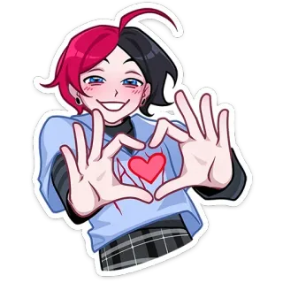 🫶 애니메이션 소녀, 하트, emo, 사랑 telegram sticker