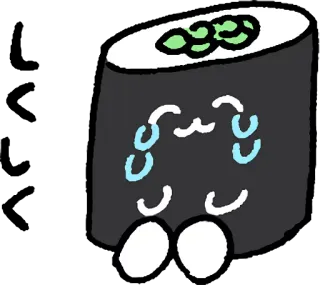 😩 Sushi, Comida, Japonês, Fofo, Kawaii, Arroz whatsapp sticker