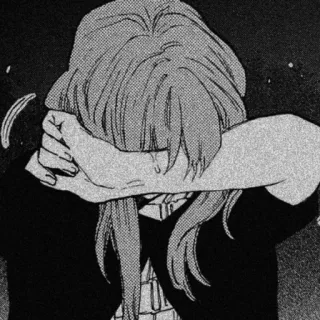 ⛓ crying, sad, anime, manga, emotional, tears, upset, character telegram sticker