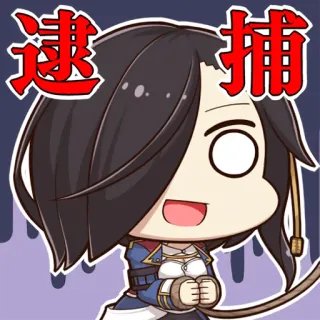 🚔 速捕 animé, dessin animé, personnage, expression faciale whatsapp sticker