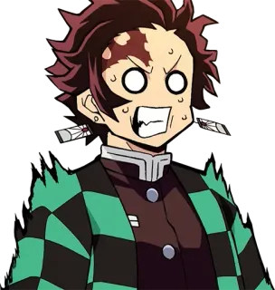 😩 Tanjiro Kamado Demon Slayer Anime, Manga, Demon Slayer, Tanjiro, Lustig, Ausdruck telegram sticker